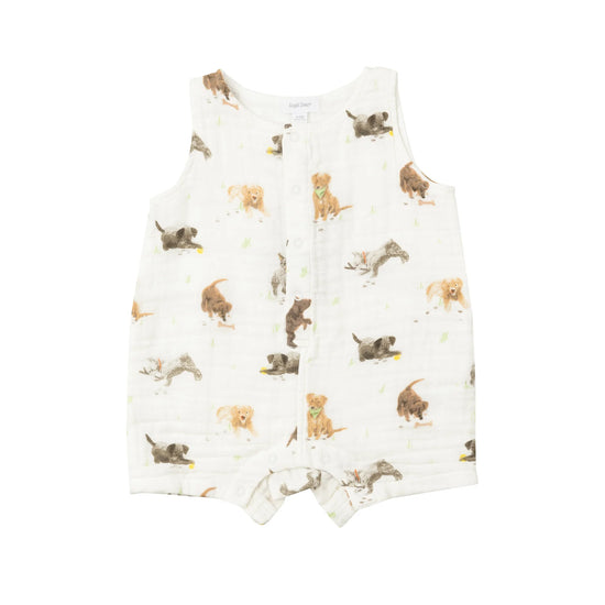 Watercolor Puppies Shortie Romper