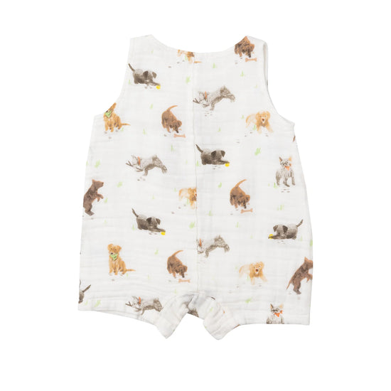 Watercolor Puppies Shortie Romper