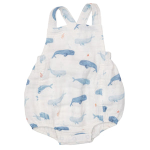 Whale Hello There Retro Muslin Sunsuit