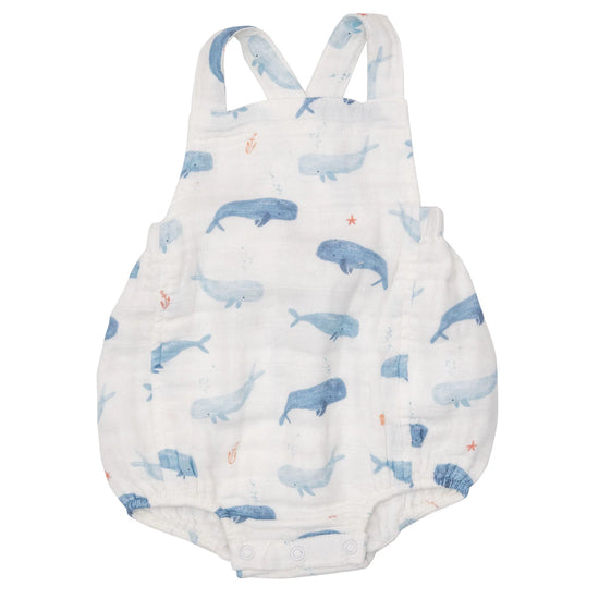 Whale Hello There Retro Muslin Sunsuit