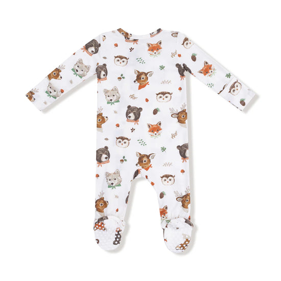 Woodland Animal Faces 2 Way Zipper Footie