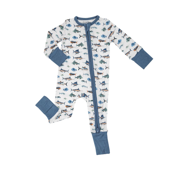 Tropical Ocean Fish 2-Way Zipper Romper