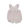 Nautical Ticking Stripe Smocked Overall Muslin Shortie