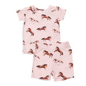 Pink Horses Loungewear Short Set (FINAL SALE)