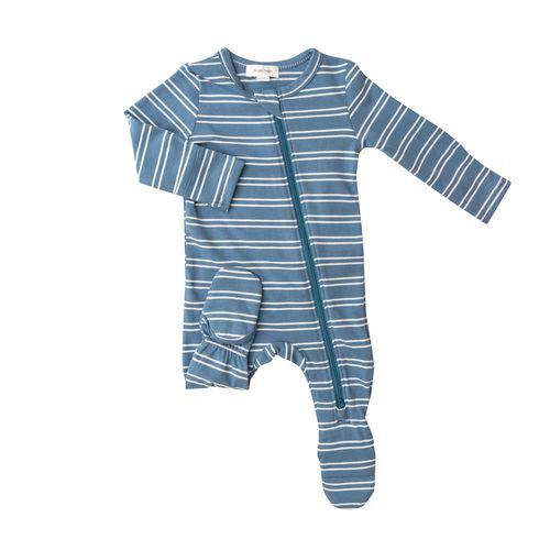 Seashore Stripe Zipper Footie