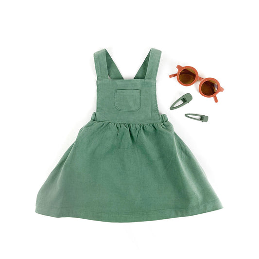 green overall dress Club Exx Clear PVC Made in the USA from rugged 100% cotton canvas Overall Dress Green Cord Dress