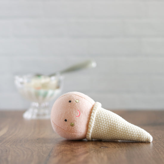 Pink Ice Cream Baby Rattle