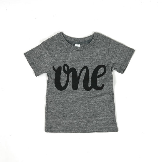 "One" Kids Birthday Tee, Grey