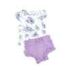 Lavender Floral Bodysuit & Shorts Set