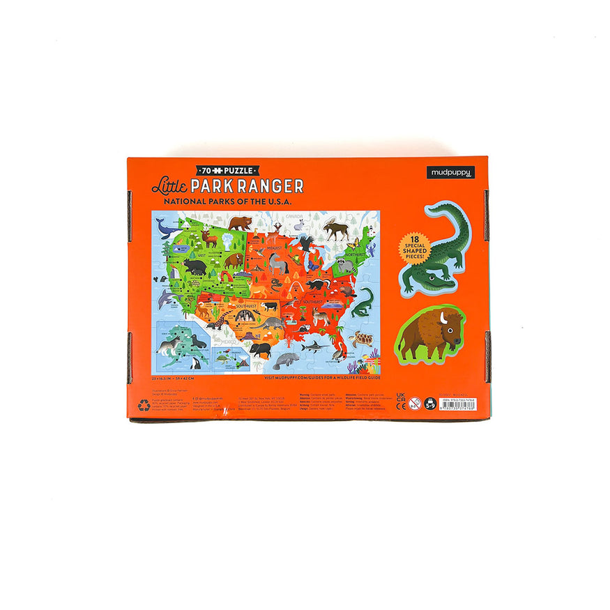 Little Park Ranger National Parks Map of the U.S.A. 70-Piece Puzzle ...