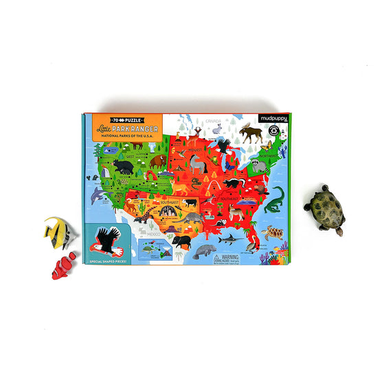 Little Park Ranger National Parks Map of the U.S.A. 70-Piece Puzzle ...