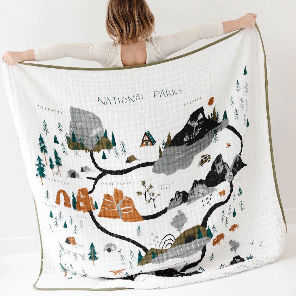 National Parks Baby Quilt National Parks Muslin Quilt – Bicycle Pie