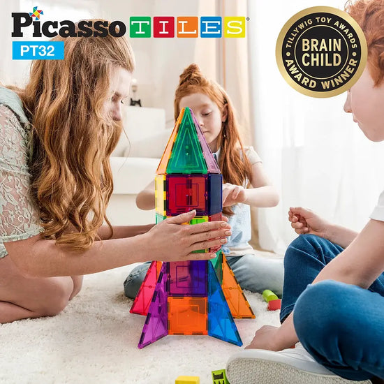 32-Piece Magnetic Rocket Tile Set