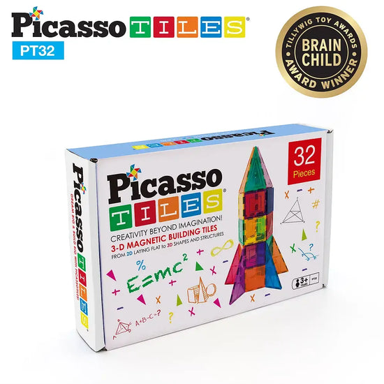 32-Piece Magnetic Rocket Tile Set