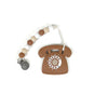 Rotary Dial Phone Teether with Clip, Camel