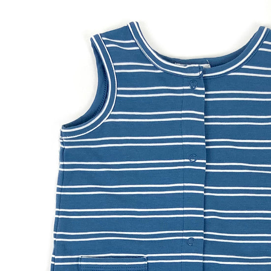 Seashore Striped Blue Sleeveless Romper (FINAL SALE)