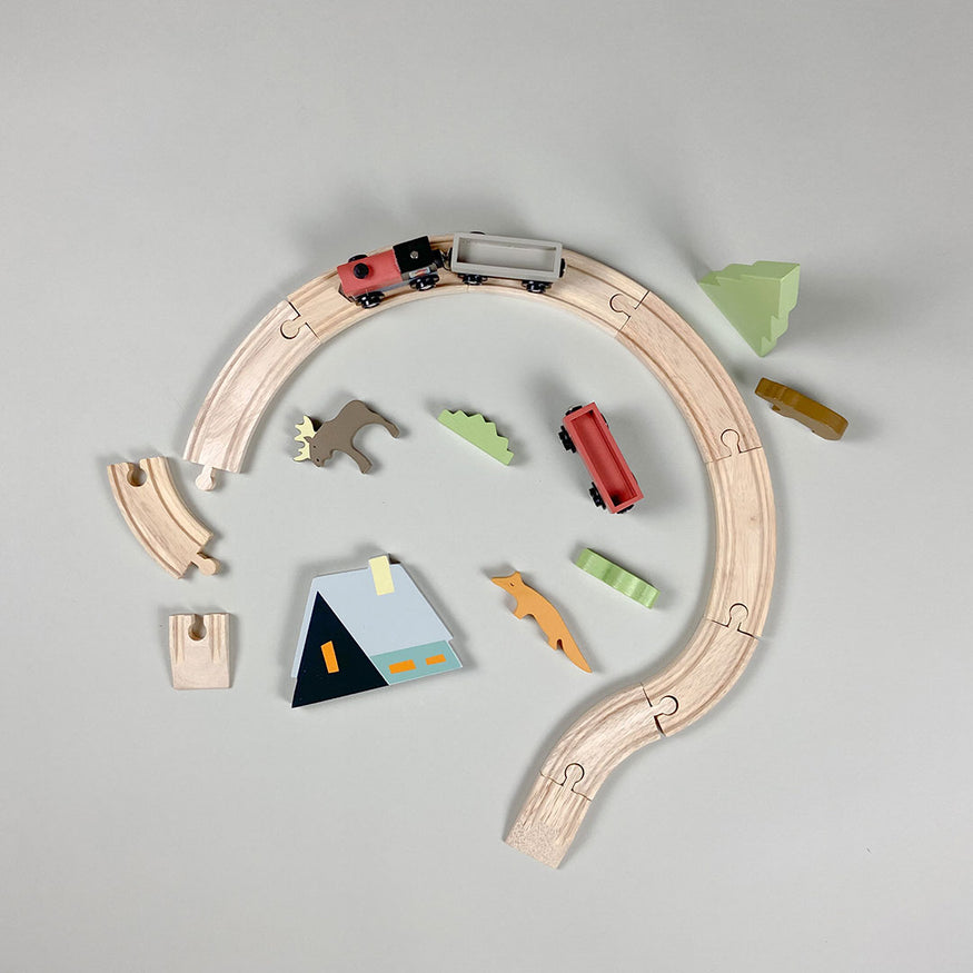 Tender Leaf Toys Kids Wooden Treetops Train Set