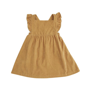 Honey Yellow Corduroy Pinafore Dress