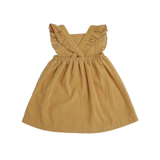 Honey Yellow Corduroy Pinafore Dress