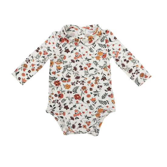 Autumn Ditsy Bodysuit with Peter Pan Collar (Final Sale)