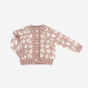 Cheetah Cardigan, Blush/Cream