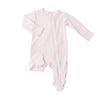 Simple Pink Stripe Zipper Footie