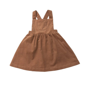 Brown/Argan Oil Overall Corduroy Dress