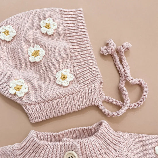 Cotton Flower Bonnet, Blush (save 20%)