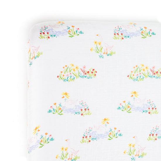 Garden Goose Muslin Crib Sheet