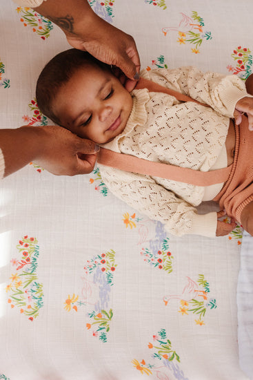 Garden Goose Muslin Crib Sheet
