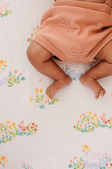 Garden Goose Muslin Crib Sheet