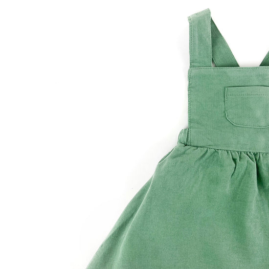 Hedge Green Corduroy Overall Dress