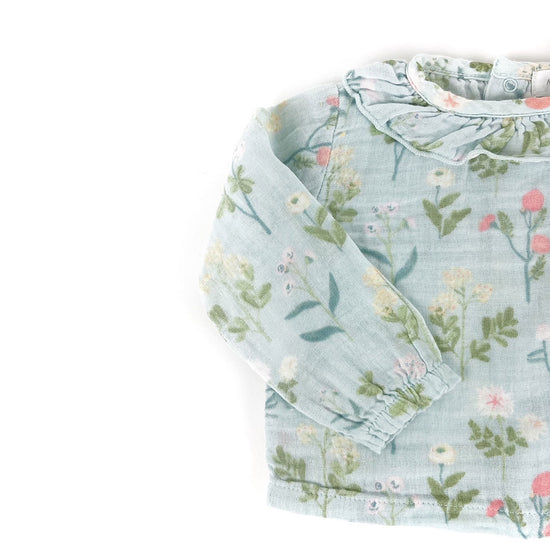 Meadow Blue Floral Muslin Blouse