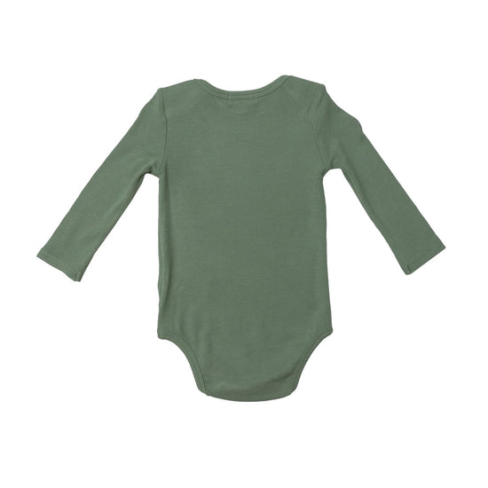 Rib Hedge Green Long-Sleeve Bodysuit