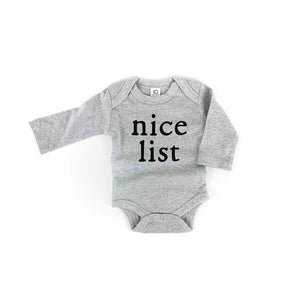 “Nice List” Long-Sleeve Bodysuit