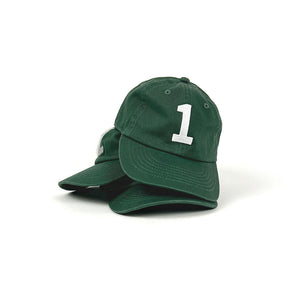"1" Baseball Hat, Hunter Green