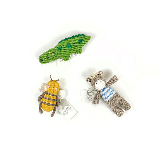 Crochet Crocodile Casey Rattle Toy (30% off)